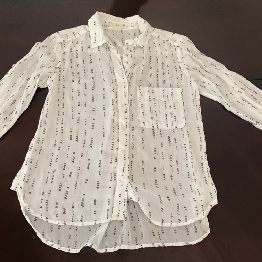 Women’s Bella Dahl Top, XS, white and black print
